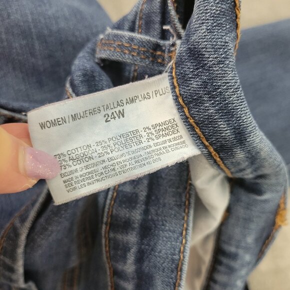 Gloria Vanderbilt Amanda Womens Jeans 24W Plus Straight Leg Dark Blue SL34E - Picture 9 of 10